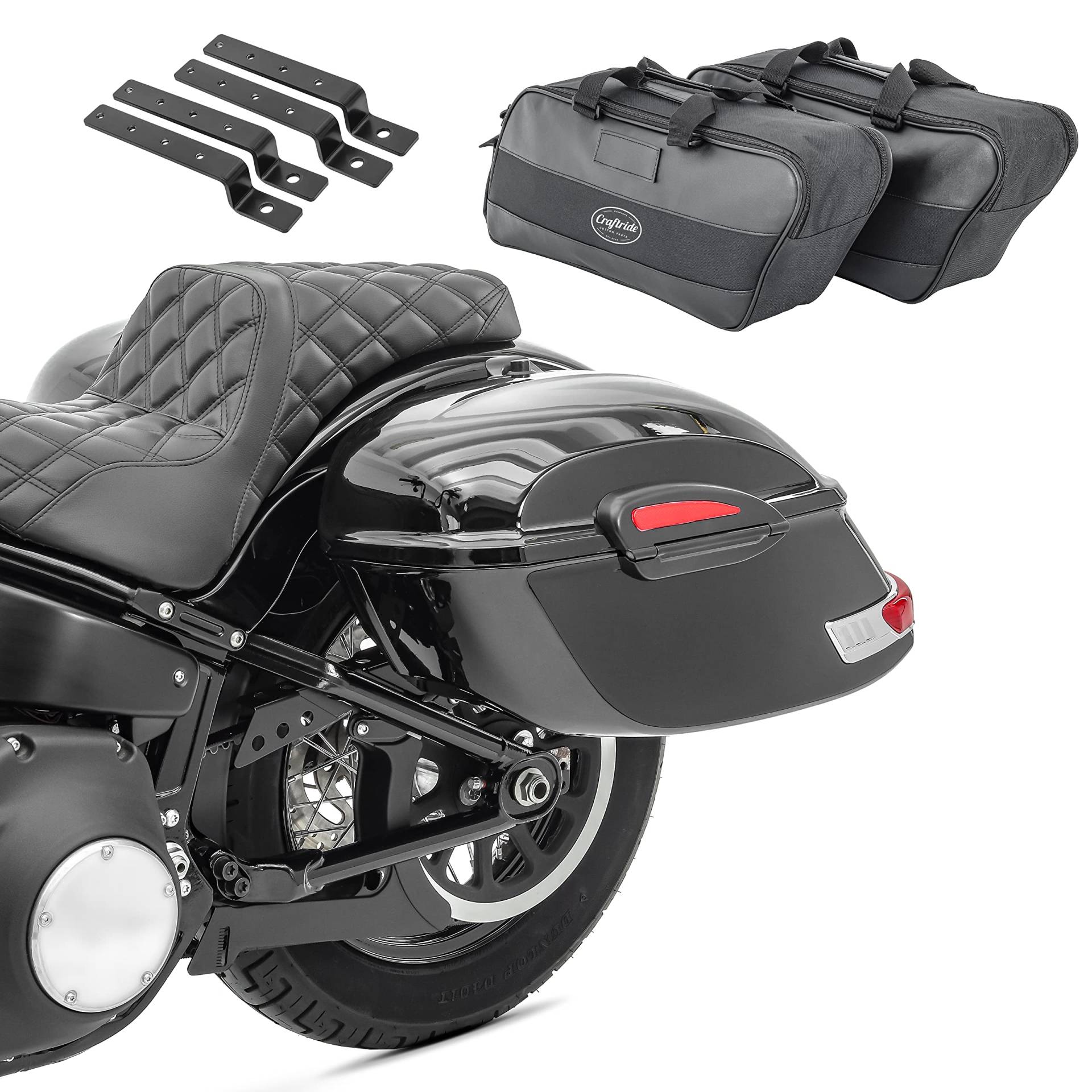 Set Koffer Delaware + Innentaschen kompatibel mit Harley Davidson Touring 94-22 von Craftride