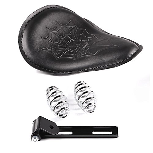 Solo Bobber Skull Schwingsattel für Honda Shadow 750 Black Spirit, Shadow VT 125/600/ 750 C/VT 750 Spirit, VTX 1300/1800 schwarz von Craftride