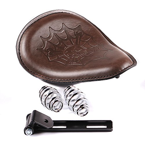 Solo Bobber Skull Schwingsattel für Suzuki Intruder VL 1500/250 LC/VL 800 Volusia, Intruder VS 1400/ VS 600/ VS 750/ VS 800, LS 650 Savage, Marauder VZ 800 braun von Craftride