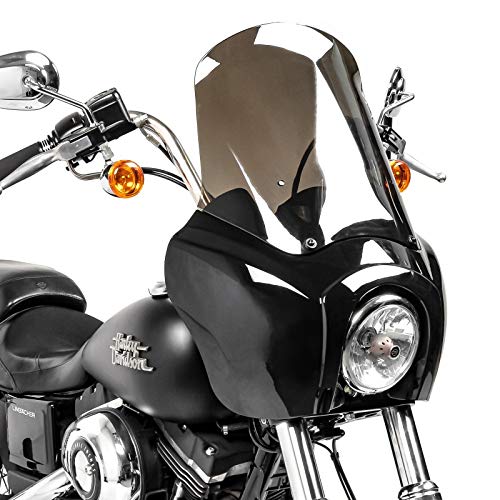 Verkleidung MG5 für Harley Davidson Dyna Low Rider, Street Bob schwarz-rauchgrau von Craftride