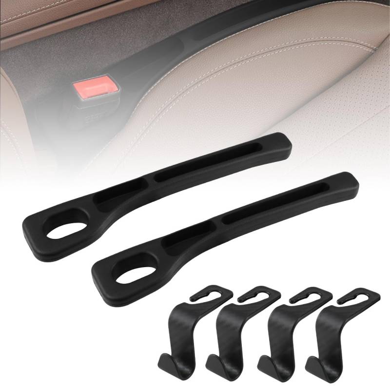 2 Stück Universal Autositz Spaltfüller, Car Seat Gap Filler mit 4 Stück Auto Lagerung Haken, Autositz Lückenfüller für Füllt den Spalt zwischen Sitz & Konsole von Cragmut