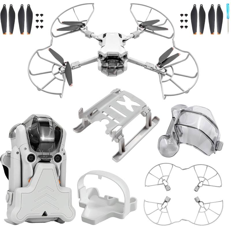 Craznick Mini 4 Pro Bundle Zubehör Kit Propeller mit Blades Guard Landing Gear Leg Extensions Propeller Halterung Guard Strap Gimbal Protector Lens Cover für DJI Mini 4 Pro Fly More Combo Zubehör von Craznick