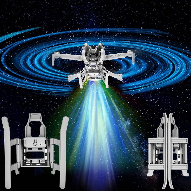 Fahrwerk für DJI Mini 4 Pro mit Blitz-LED-Lichtern Faltbare verlängerte Landebeine Protektor-Kit für DJI Mini 4 Pro Drohne Zubehör von Craznick