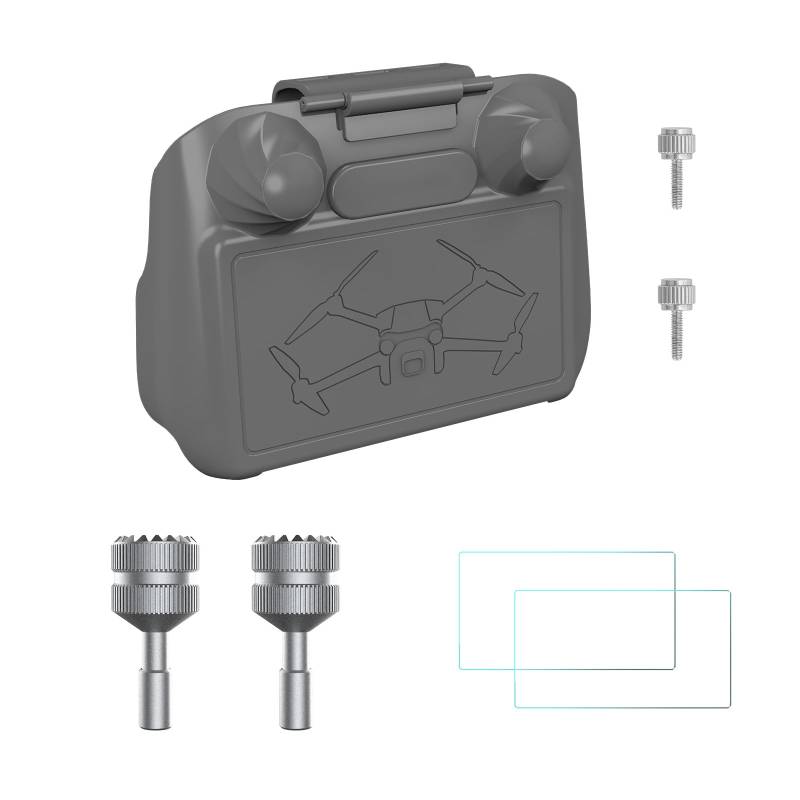 Fernbedienung Sonnenhaube & Displayschutzfolie & Controller Stick 3 in 1 for DJI Mavic 3 Pro/Mini 3/Mini 3 Pro/Mavic 3/Mavic 3 Classic/Mavic 3 Cine/Air 2/ Air 2S Controller Schutzhülle Zubehör von Craznick