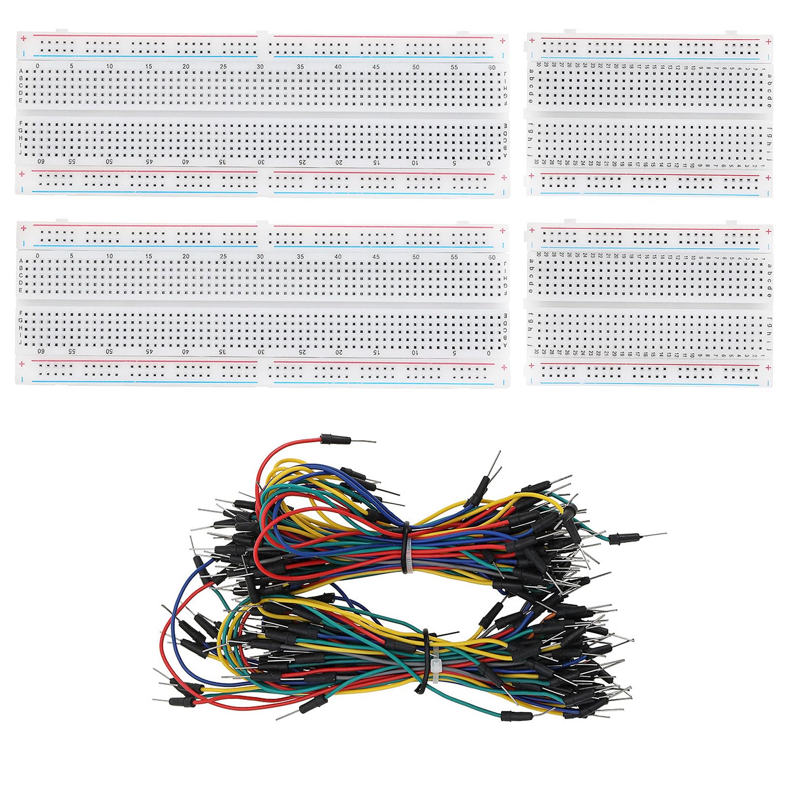 Create idea 134-teiliges Steckplatinen-Set, lötfreie Steckplatine, 2 830 Verbindungspunkte, 2 x 400 Verbindungspunkte und 130 x flexible Steckplatinen-Überbrückungsdrähte von Create idea