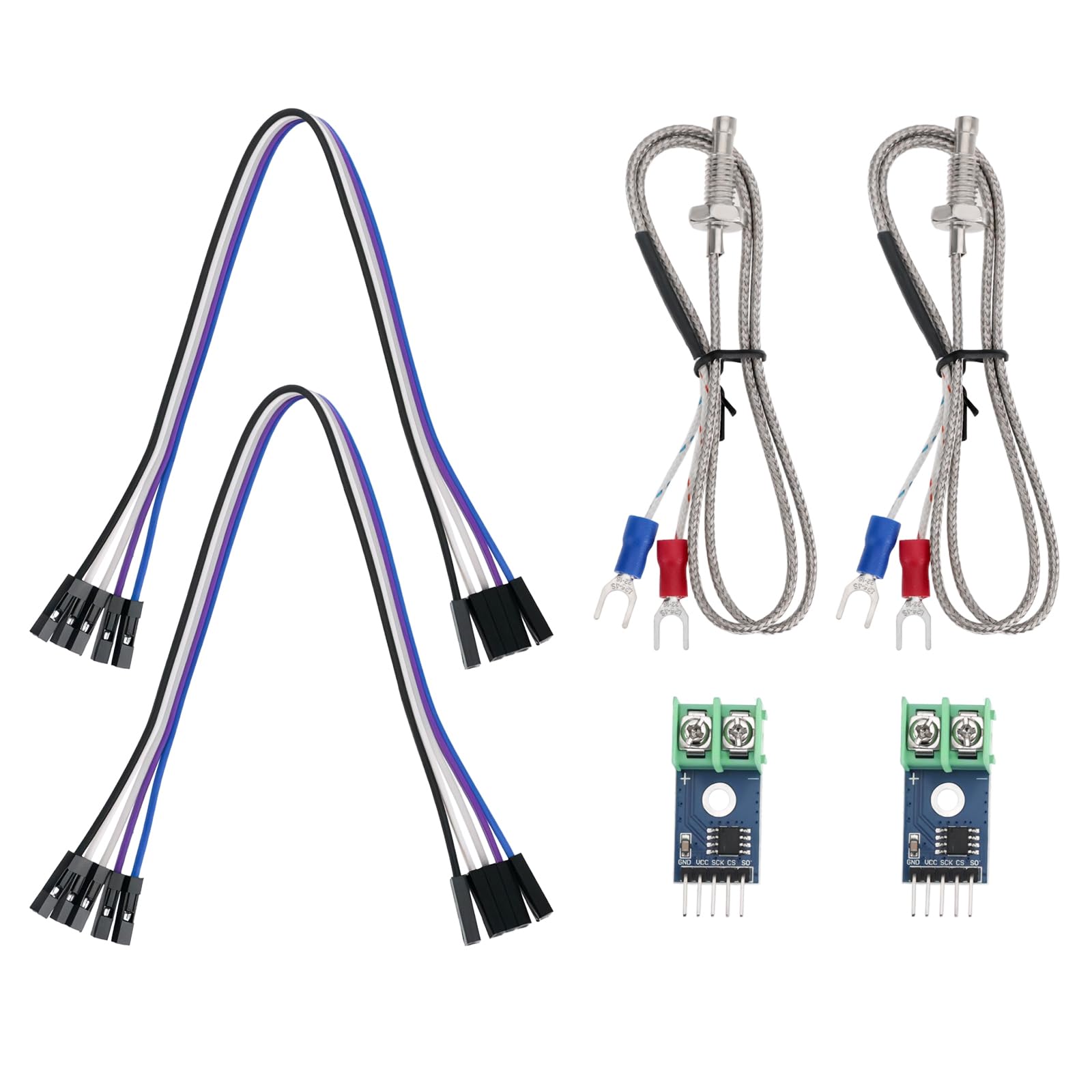 Create idea 2 Sätze DC 3-5V Max6675 Thermoelement-Modul-Kit mit K-Typ-Sonde Und Überbrückungskabel Thermoelement-Sensor Temperatursensor-Modul von Create idea