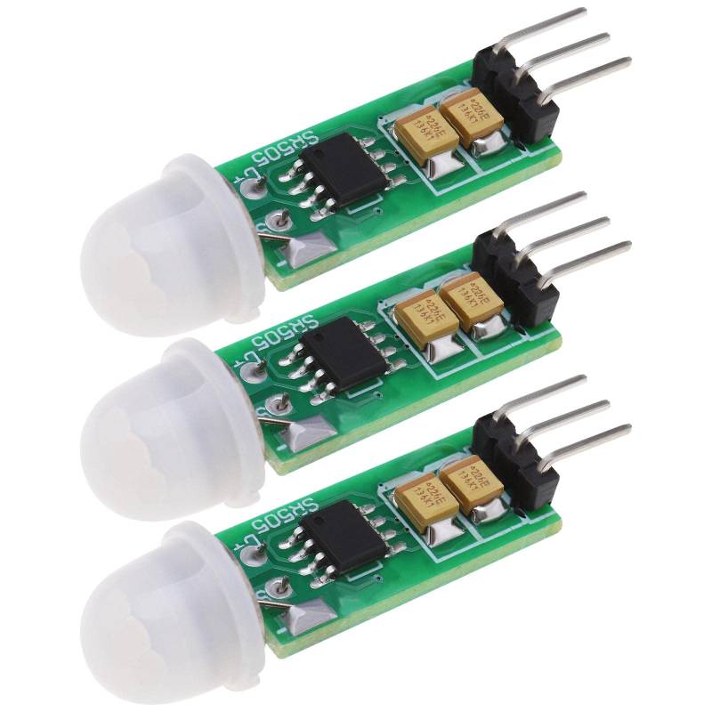 Create idea 3 STÜCKE HC SR505 Mikro Sensormodul für den menschlichen Körper PIR Bewegungsmelder Schaltmodul hohe Leistung hohe Effizienz Digitale Messung für elektronische Übungen zum Selbermachen von Create idea