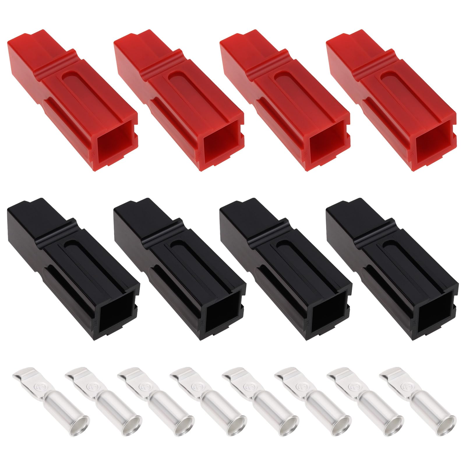 Create idea 8 Stück Batterie-Schnelltrennstecker 75 A 600 V Batterie-Schnellanschlussstecker Batterieanschlussstecker Klemme 12 AWG-6 AWG 4 Rot + 4 Schwarz von Create idea