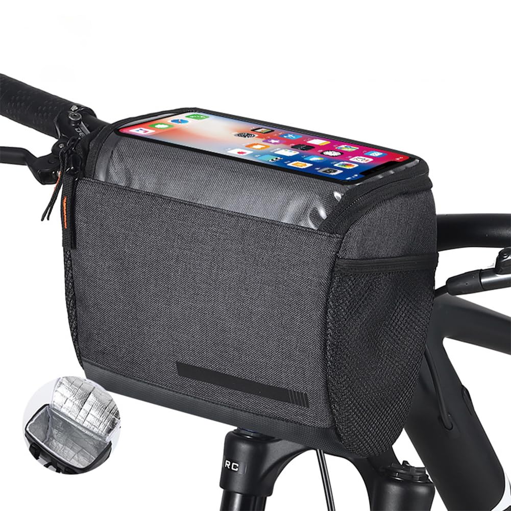 Creperture Fahrrad Lenker Tasche, 4.5L Fahrrad Frontrahmen Tasche Multifunktions wasserdichte Radfahren Telefon Tasche Fahrrad Rahmen Tasche für Mountainbike Radfahren Zubehör von Creperture