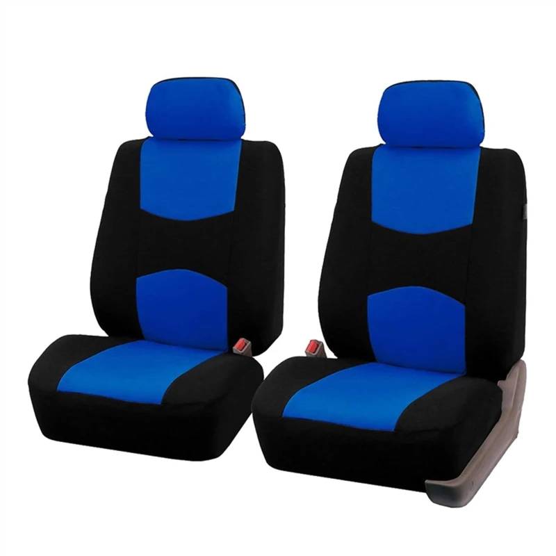 Crepundia Sitzbezüge, Komplettset Autositzbezug Mehrere Farben Sitzschutzbezug Fahrzeugsitzbezüge Universelles Autozubehör(Blue 2 Piece) von Crepundia