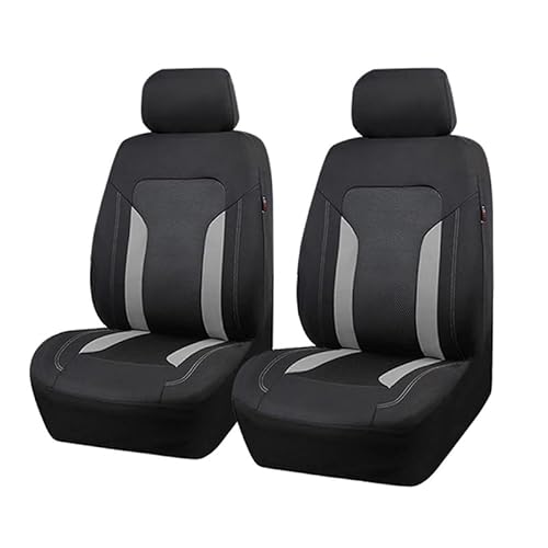 Crepundia Sitzbezüge, Universelle Graue Netz-Sitzbezüge for Autos Mit 3 Reißverschlüssen, Geteiltem Rücksitz-Airbag, Passend for Die Meisten Autos, SUVs, LKWs Und Transporter(2 Front seat Covers) von Crepundia