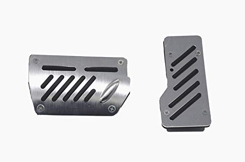 Fuel Bremse Pedal Universal Aluminium Automatische Schaltgetriebe 2 Stück oder 3 Stück rutschfeste Autos Bremskupplung Pedalabdeckung Set Kit Auto Styling(Gray) von Crepundia