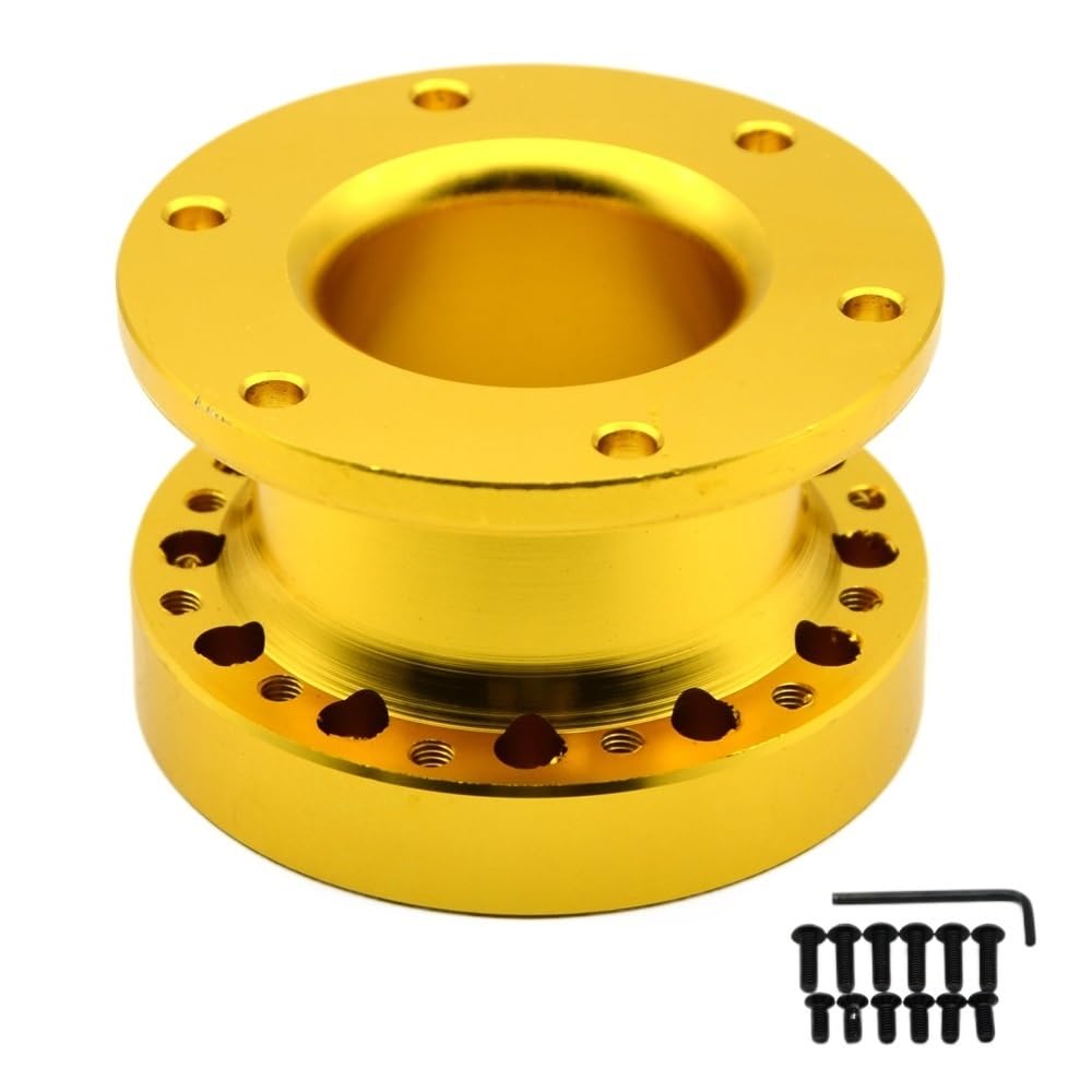 Lenkradnaben,Lenkradadapter Universell Universal-Lenkradnabe-Spacer Höhe 51mm Lenkrad Hub Kit Adapter Spacer(Gold) von Crepundia