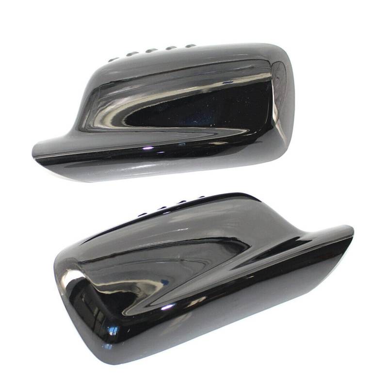 Rückspiegelkappe Ersatz-Rückspiegel-Abdeckungen, 1 Paar Auto Rückspiegel Spiegel Rückansicht Cover Cap Passend for BMW E46 E65 E66 E66 745i 750i 51167074236 51167074235 Glanz schwarzer Abdeckung von Crepundia