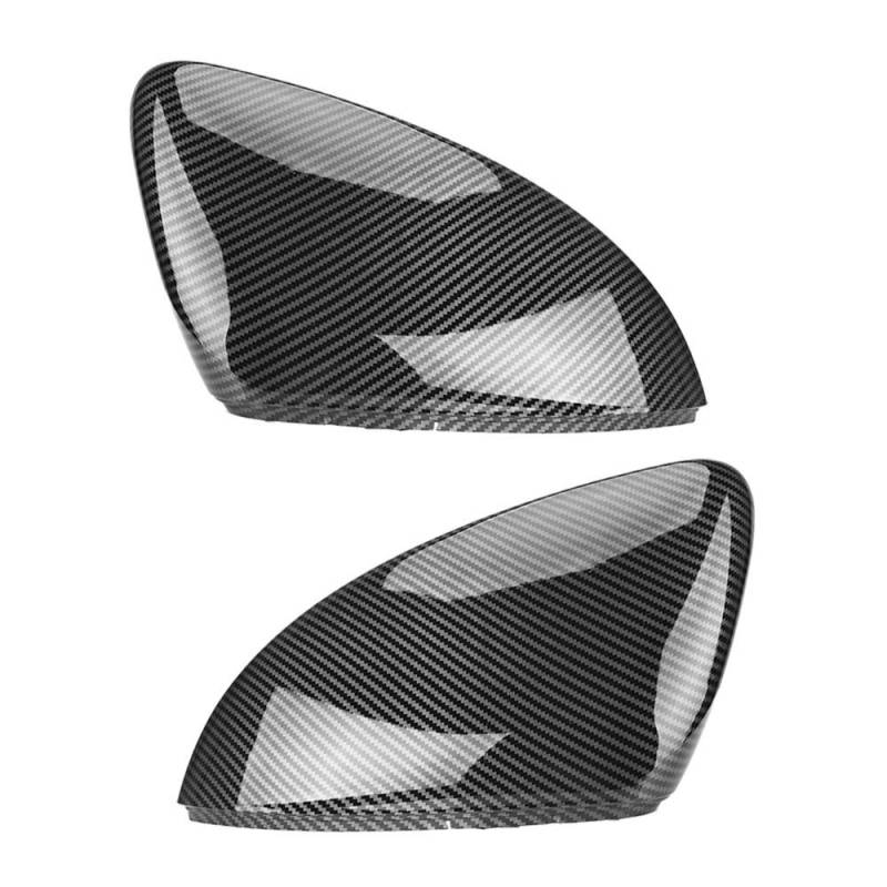 Rückspiegelkappe Ersatz-Rückspiegel-Abdeckungen, 2 Stück for VW Golf MK7 7.5 GTI 7 7R Spiegelabdeckungen Caps Rückspiegel-Fall-Abdeckung Carbon Look Hellschwarz Mattchromabdeckung(Carbon Look Black) von Crepundia