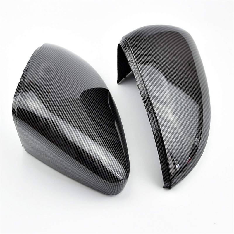 Rückspiegelkappe Ersatz-Rückspiegel-Abdeckungen, For VW Golf GTI MK7 7 7R MK7.5 Touran L E-GOLF-Auto-Carbon-Faser-Seitenrückspiegel-Kappen-Abdeckung Trim Seitenspiegel Abdeckkappen(Carbon Look black) von Crepundia