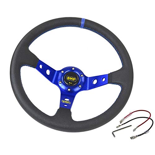 Universal Rennlenkrad,Drifting-Lenkrad, Auto-Modifikation Sport Lenkrad Universal 14 Zoll / 35 0MM PVC. Leder-Auto-Renn-Lenkräder(B) von Crepundia