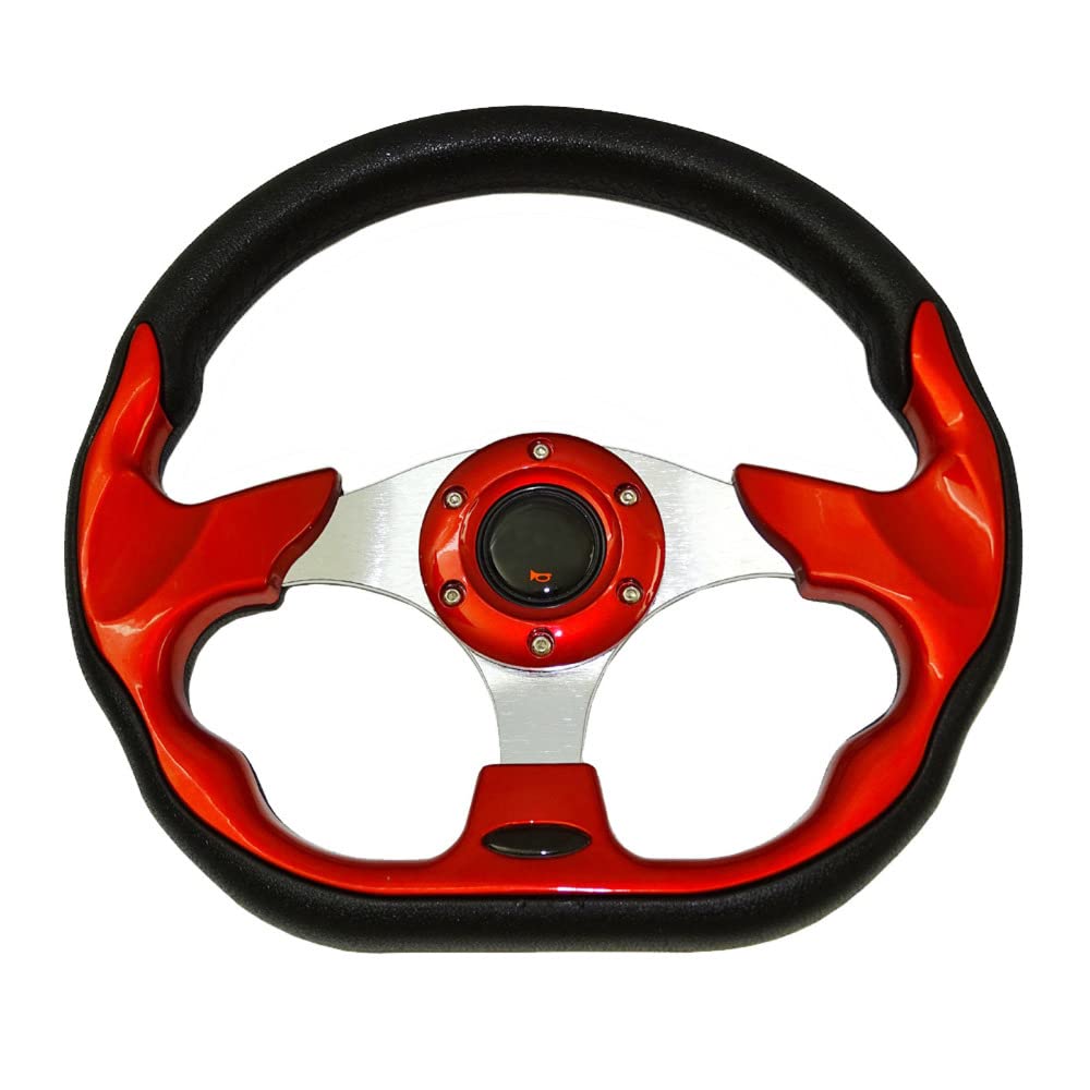 Universal Rennlenkrad,Drifting-Lenkrad, Universal 13 "320mm Racing Sportwagen Lenkrad mit Hupenknopf Kohlefaser(Red) von Crepundia