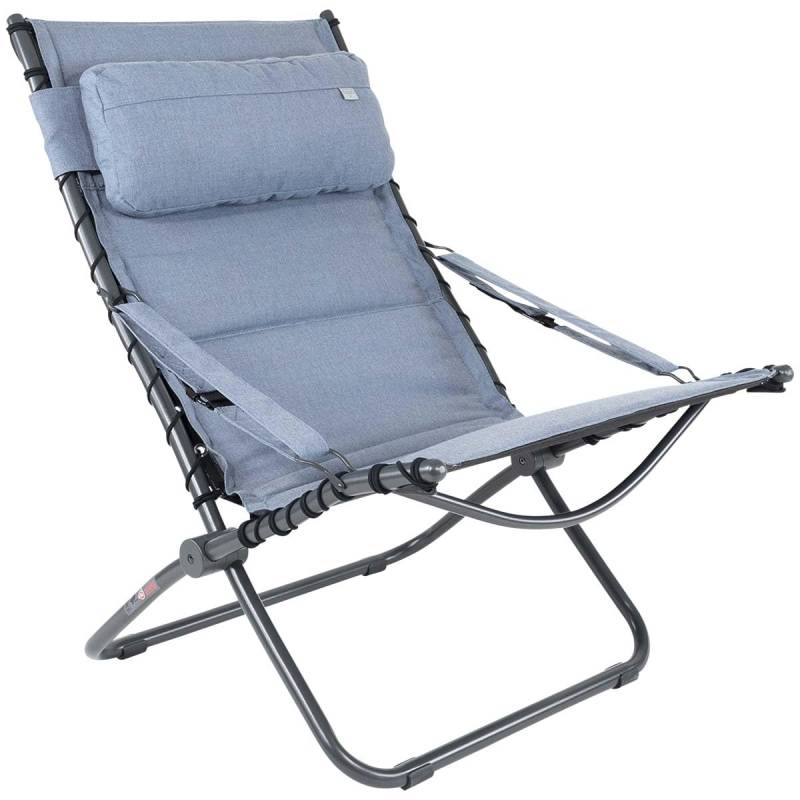 Crespo Campingstuhl AP 262 Tex Comfort Garten Liege Stuhl Lounger Klappstuhl Alu blau von Crespo