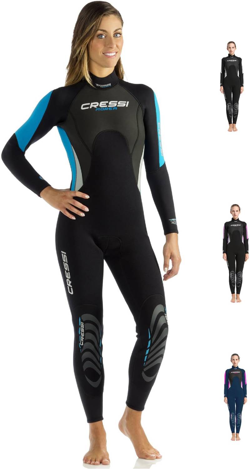 Cressi Morea Damen - Neoprenanzug 3mm für alle Wassersportarten, Schwarz/Türkis/Grau, M/3 von Cressi