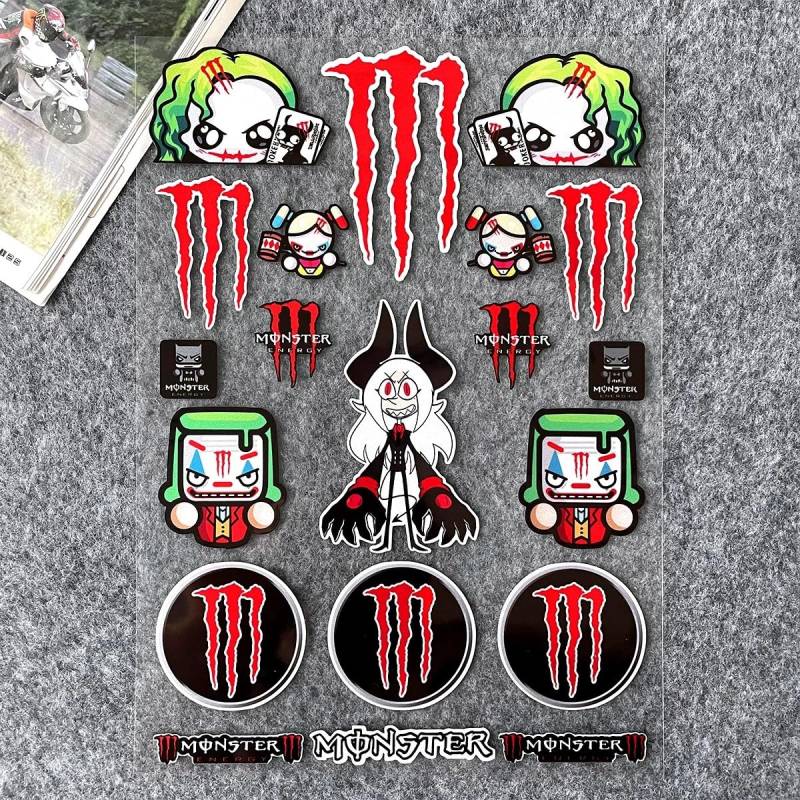 Cretassion Reflektierend Motorrad Aufkleber Clowns, Monster Wasserdicht Aufkleber Motorrad, Hochwertige Sticker für MotorräDer, Motorradhelm, Skateboard, Auto Und GeläNdemotorräDer von Cretassion