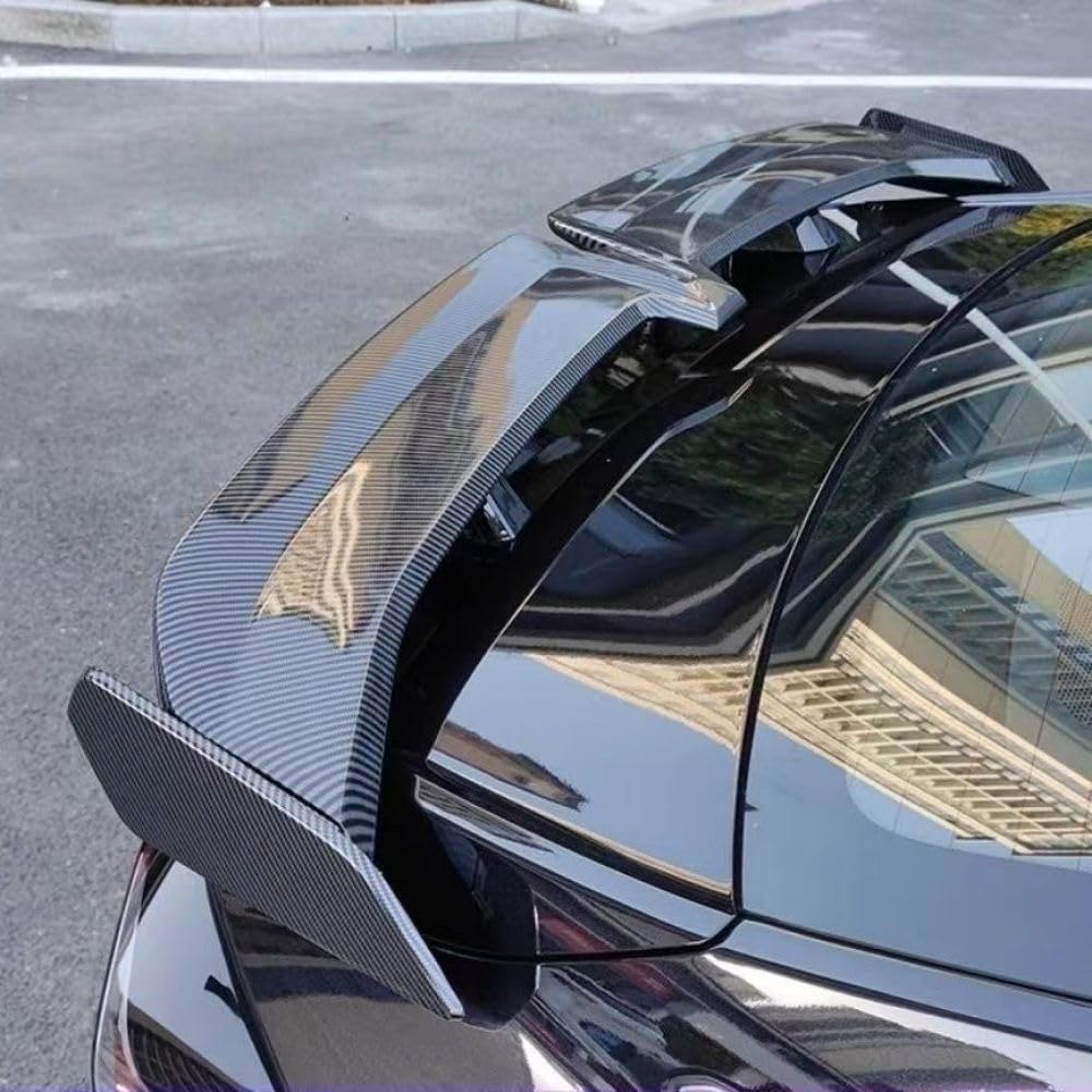 Crevyteg Universal Heckspoiler, kein Stanzen erforderlich Kofferraum GT Heckflügel Spoiler Sport Style Heckspoiler Kofferraum Spoiler Lippe Flügel Auto Außendekoration Zubehör - Carbon Muster von Crevyteg