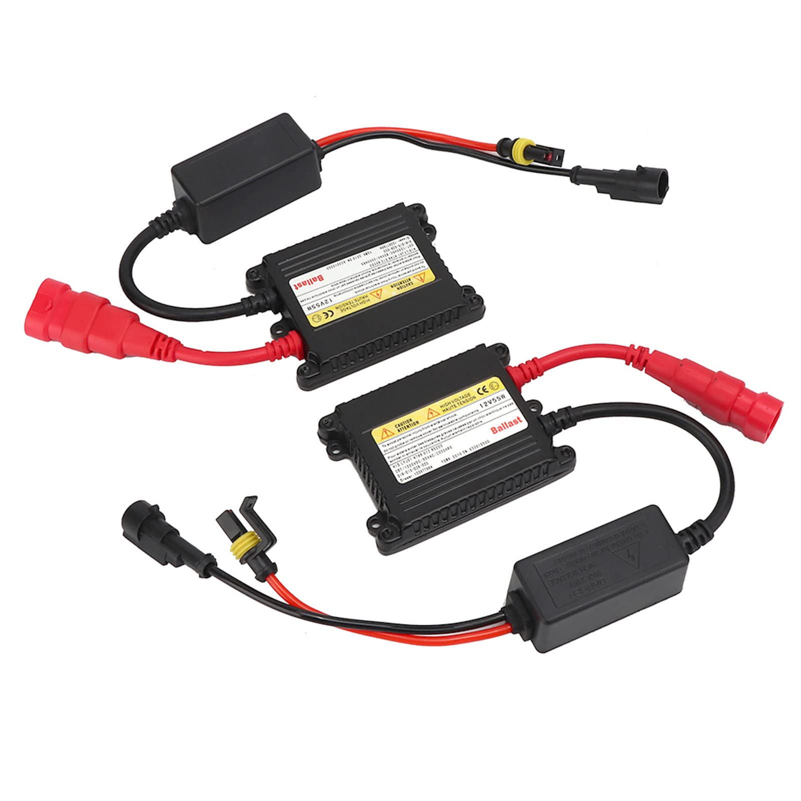 2Pcs 12V 55W Xenon-Lampe Digital Ballast Conversion Kit, Vorschaltgerät 55W, Aluminiumgehäuse für Vorschaltgeräte für Auto, Motorrad, Elektro, Auto von Crisis