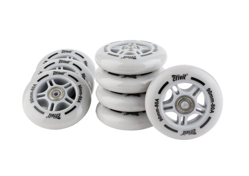 Inliner Rollen 8 Ersatzrollen Kugellager Inlineskates Set Wheels ABEC 7 90-80A mm von Crivit