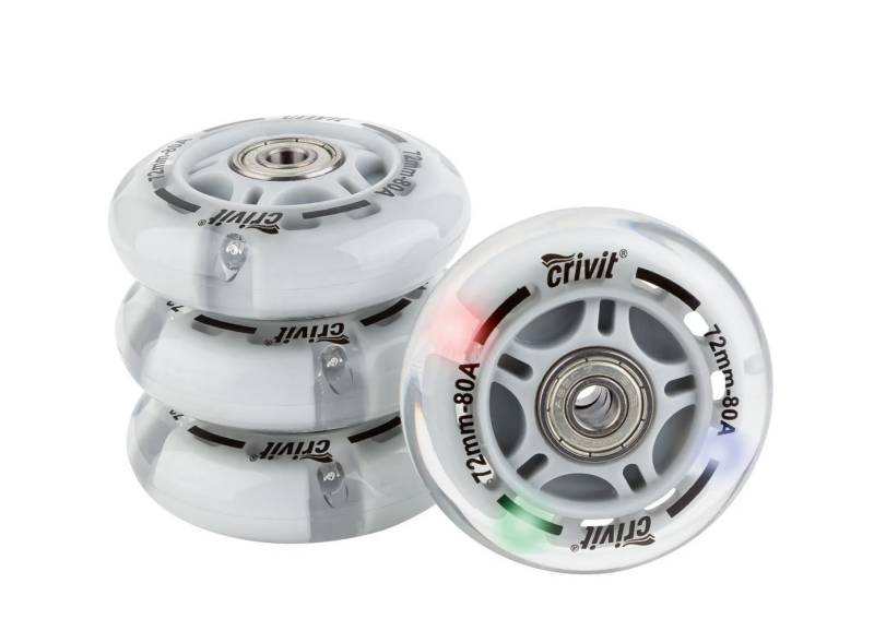 LED Rollen 4er Set Inliner Rollen Ersatzrollen Kugellager Inlineskates Set Wheels ABEC 7 72-80A mm von Crivit