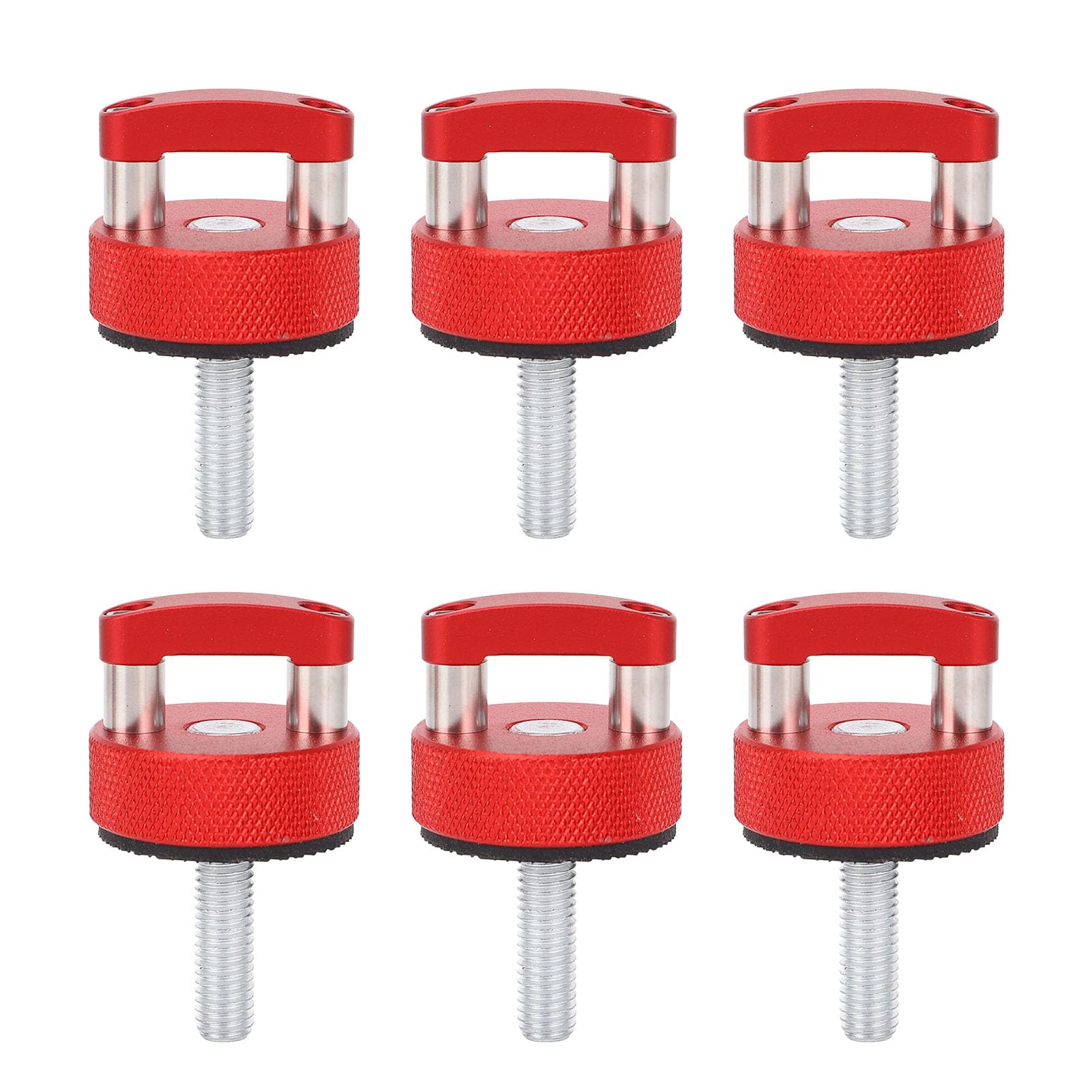 Cryfokt 6pcs Schnellveröffentlichungsrunde, Edelstahl -Billet Aluminium Hard Top Fastenel Complete Set mit D Ringersatz für JK 2007 Bis 2018, JL 2018 Bis 2022 und JT 2018 Bis 2022 (Rot) von Cryfokt