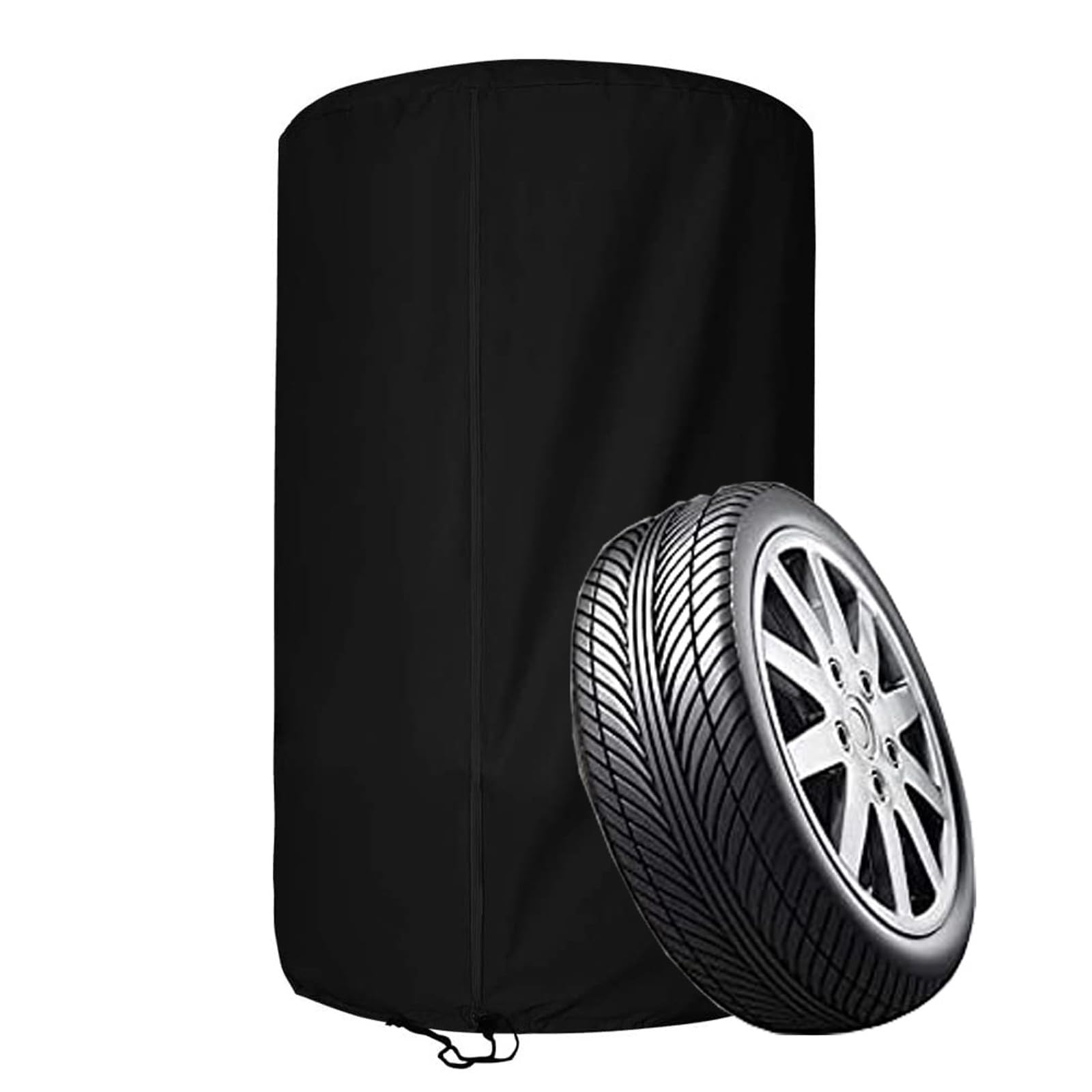 Reifenabdeckung für 4 Reifen, wasserdichte Reifenschutzhülle für 4 Autoreifen, 210D /420D OxfordAufbewahrungstasche für 4 Ersatzreifen mit Reißverschluss(Size:210D Oxford ：73 * 110cm,Color:Black) von Crysterris