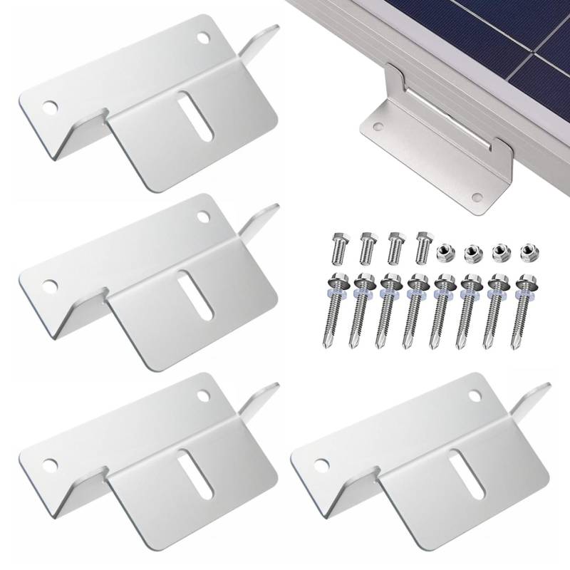 4pcs Solar Panel Bracket Solar Panel Montage Z Bracket Aluminiumlegierung Solarpanel Klemme mit und Schrauben für die Karawanen -Yacht Solar Panel Dachhalterungen von Csafyrt