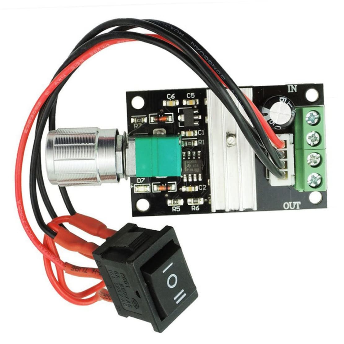 Motordrehzahlregler DC 6 V 12 V 24 V 28 V 3A 80W 1203BB PWM Motor Treiber -Umkehrschalter Drehzahl einstellbar von Csafyrt