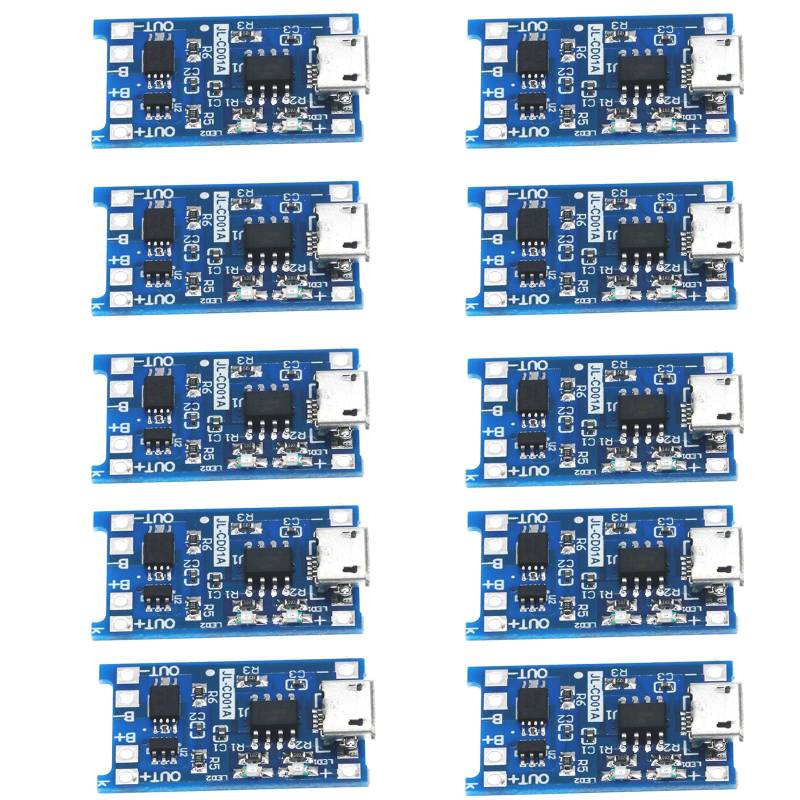 10pcs Lademodul Mikroing USB Eingang 18650 Batterieschutzschützer Für Elektronische Enthusiasten Verwendung von Csnbfiop