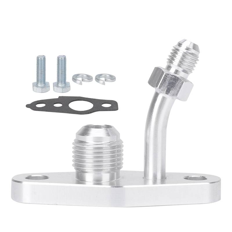 Csnbfiop Aluminium Turbos Ölablass Rücklaufflansch AN8 Adapter Ölrücklauf Zufuhr Und Ablassflansch Für CT9 / CT12 / CT20 / CT26 von Csnbfiop