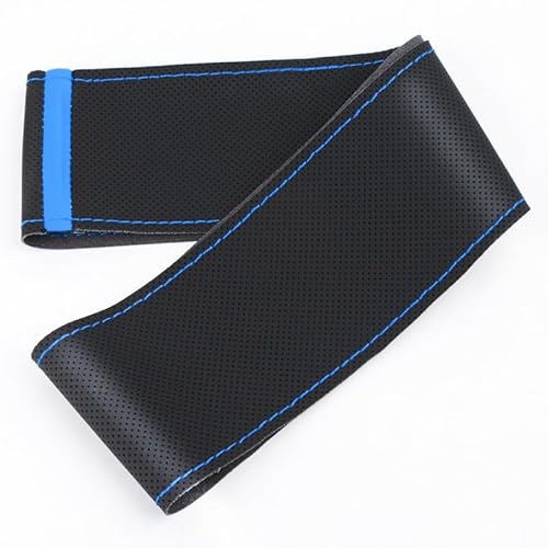 Lenkradbezug DIY Universal Auto Lenkrad Abdeckung Leder Lenkrad Wrap Weiche Atmungsaktive Auto Zubehör 38 cm Lenkradabdeckung(Blue) von Cstearqp