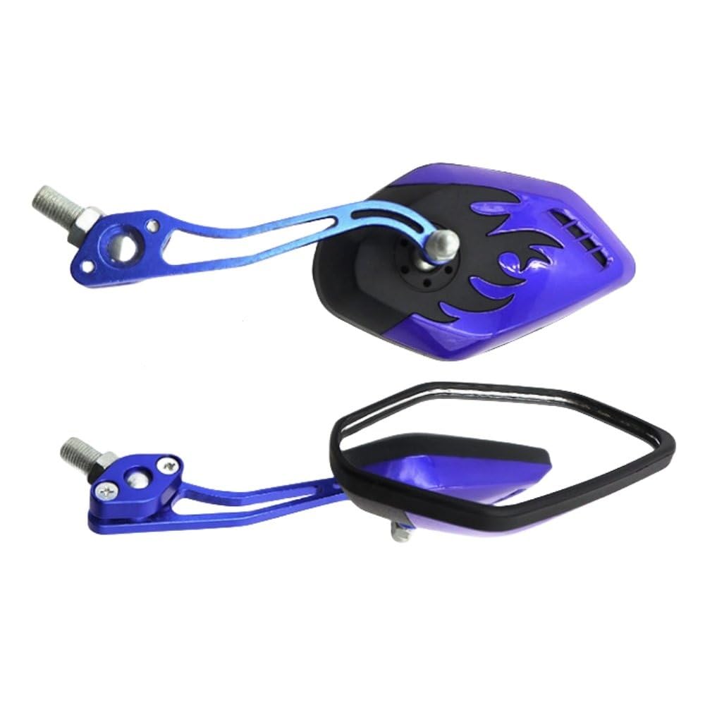 Motorrad Spiegel Motorrad-Rückspiegel 360° Drehbar Verstellbar Für Elektrofahrzeuge Roller Universelles Modifikationszubehör Motorrad Rückspiegel(Blue) von Cstearqp