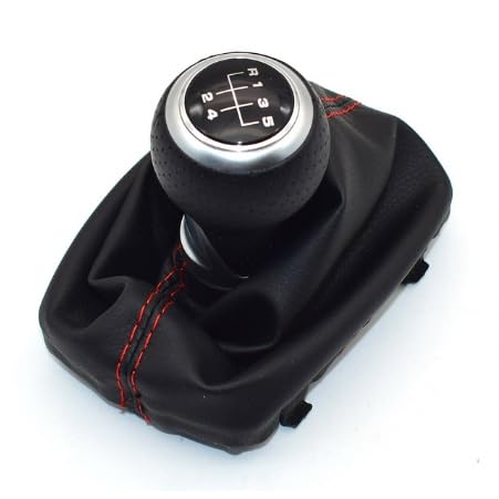 Schaltknauf 5 6 Speed ​​Shifter Konb Auto Schaltknauf Mit Kofferraumabdeckung Für A4 Für S4 Für B8 Für 8K Für A5 Für 8T Für Q5 2007-2015 Auto Schaltknauf(5 Silver R5) von Cstearqp