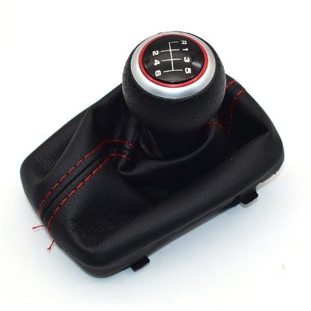 Schaltknauf 5 6 Speed ​​Shifter Konb Auto Schaltknauf Mit Kofferraumabdeckung Für A4 Für S4 Für B8 Für 8K Für A5 Für 8T Für Q5 2007-2015 Auto Schaltknauf(6 Red R6) von Cstearqp