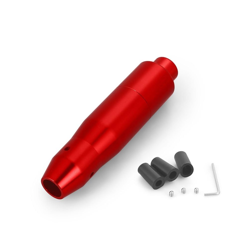 Schaltknauf Aluminium Automatik Stick Schaltknauf Für Automatikgetriebe Mit Druckknopf Für Herunterdrücken Auto Schaltknauf(Red) von Cstearqp