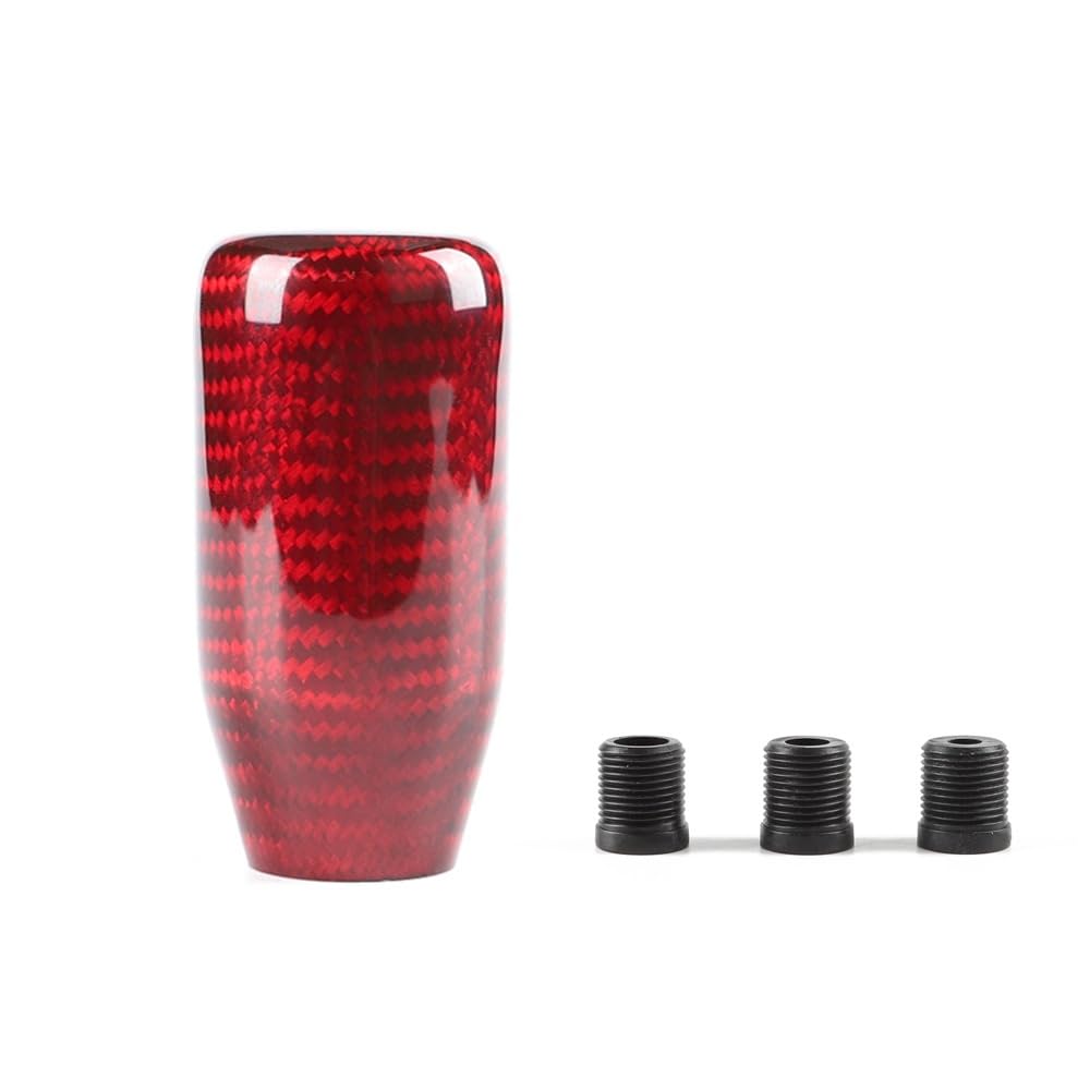 Schaltknauf Auto Carbon Fiber Schaltknauf Auto Automatische Manuelle Übertragung Kopf Stick Shifter Gearstick Griff Hebel Auto Schaltknauf(Red) von Cstearqp