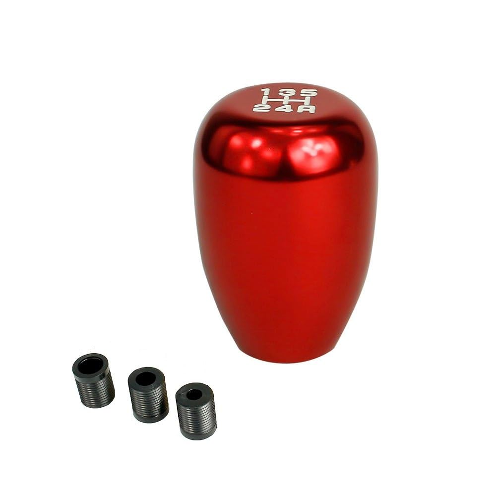 Schaltknauf Universal 5 Gang Auto Schaltknauf Aluminium Für Schaltgetriebe Automatische Getriebe Level Knob Schalthebel Auto Schaltknauf(Red) von Cstearqp