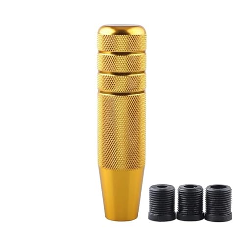 Schaltknauf Universal Auto 130mm Knurled Gear-Schaltknauf Schaltgetriebe Aluminium Nicht-Schlupf-Schalthebel-Hebelknopf Auto Schaltknauf(Yellow) von Cstearqp