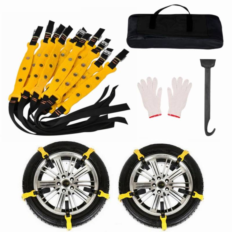 10PCS Anti-Rutsch Schneeketten Für Auto, Winterreifen Kette Auto Winter, Auto kfz Reifen Winter Zubehör (Größen M) von Ctopkatuo