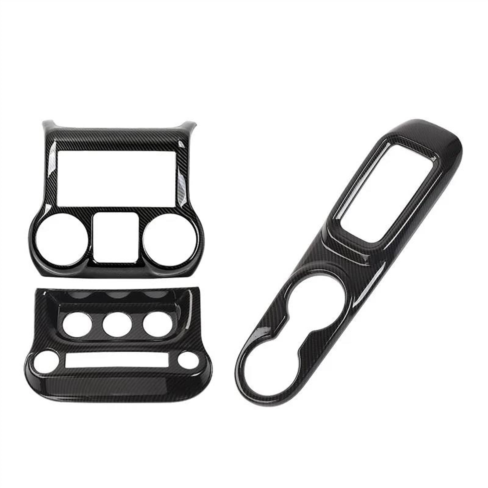 AufkleberDekor Kompatibel Mit Jeep Für Wrangler JK 2011 2012 2013 2014 2015 2016 2017 Auto-Mittelkonsole, Klimaanlage, Schalter, Schalttafel, Dekorationsabdeckung(Carbon 3 PCS) von Cttabkl