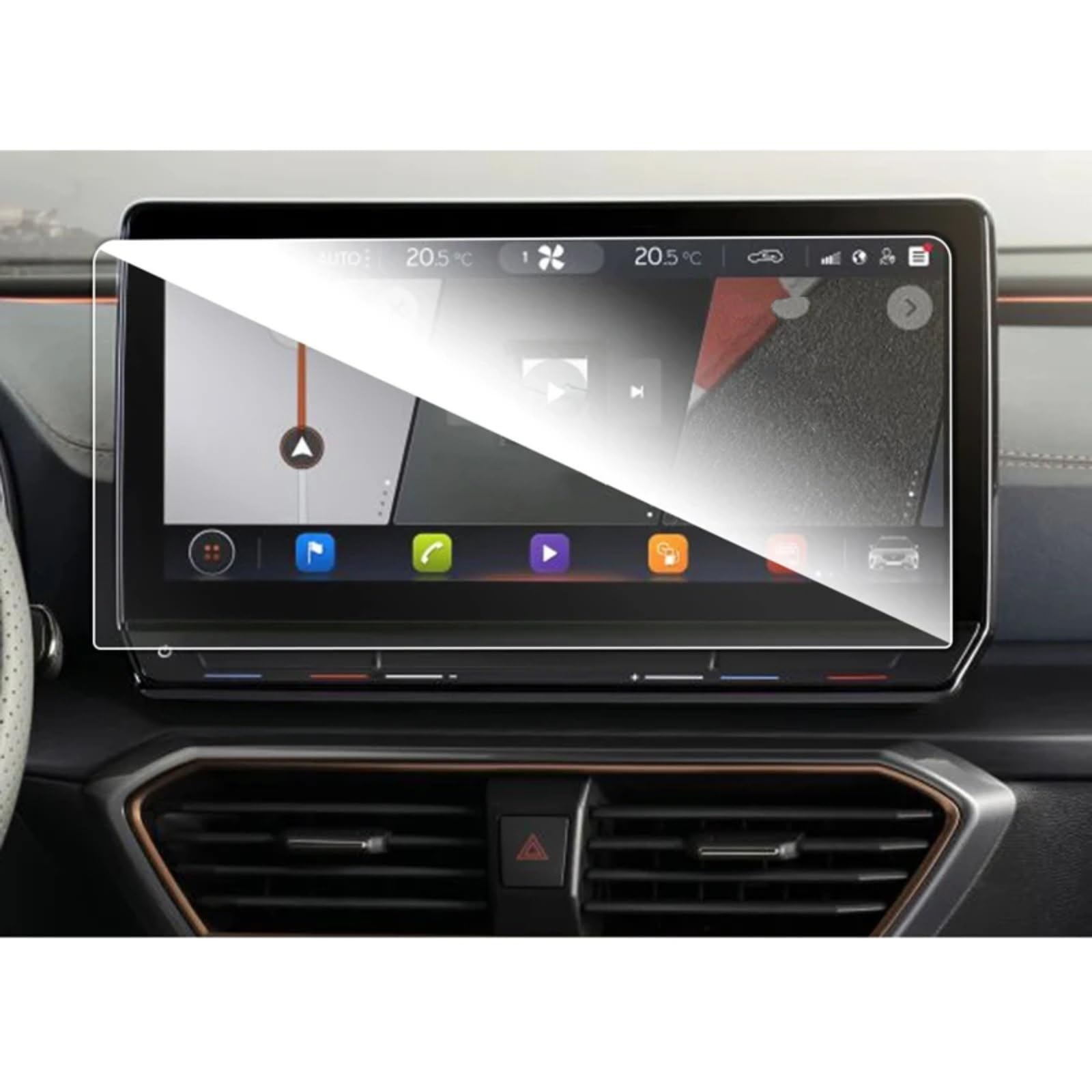 Auto Navigation Schutzfolie Kompatibel Mit C&upra Für Formentor 12-Zoll-Autonavigationsschutz TPU-Displayschutzfolie Für Die Automitte Auto-Innenausstattung von Cttabkl