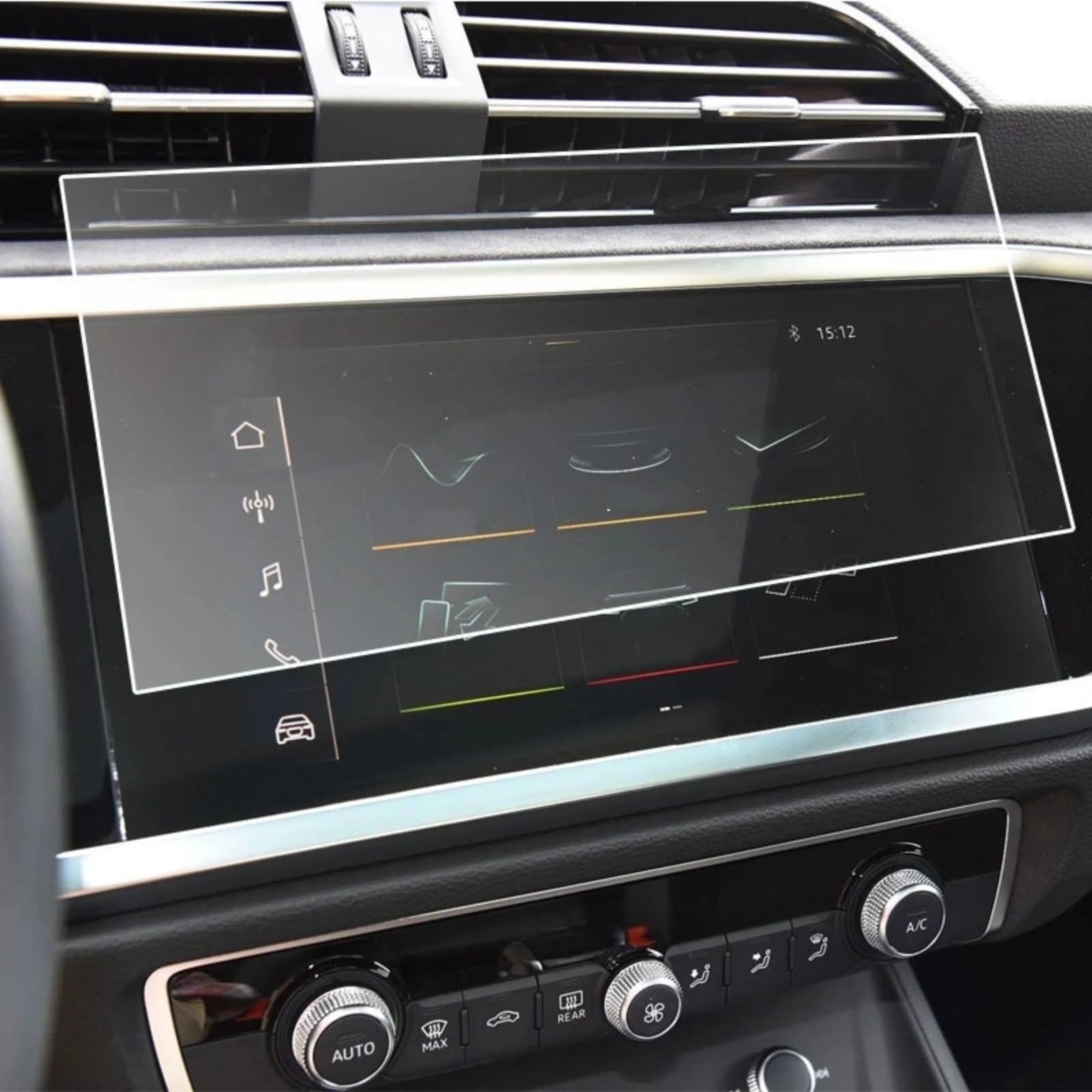 Cttabkl Auto Navigation Schutzfolie Kompatibel Mit Für Q3 2019 Autonavigationsfolie Autonavigation Displayschutzfolie Aus Gehärtetem Glas Auto-GPS-LCD-Armaturenbrett-Bildschirmaufkleber von Cttabkl