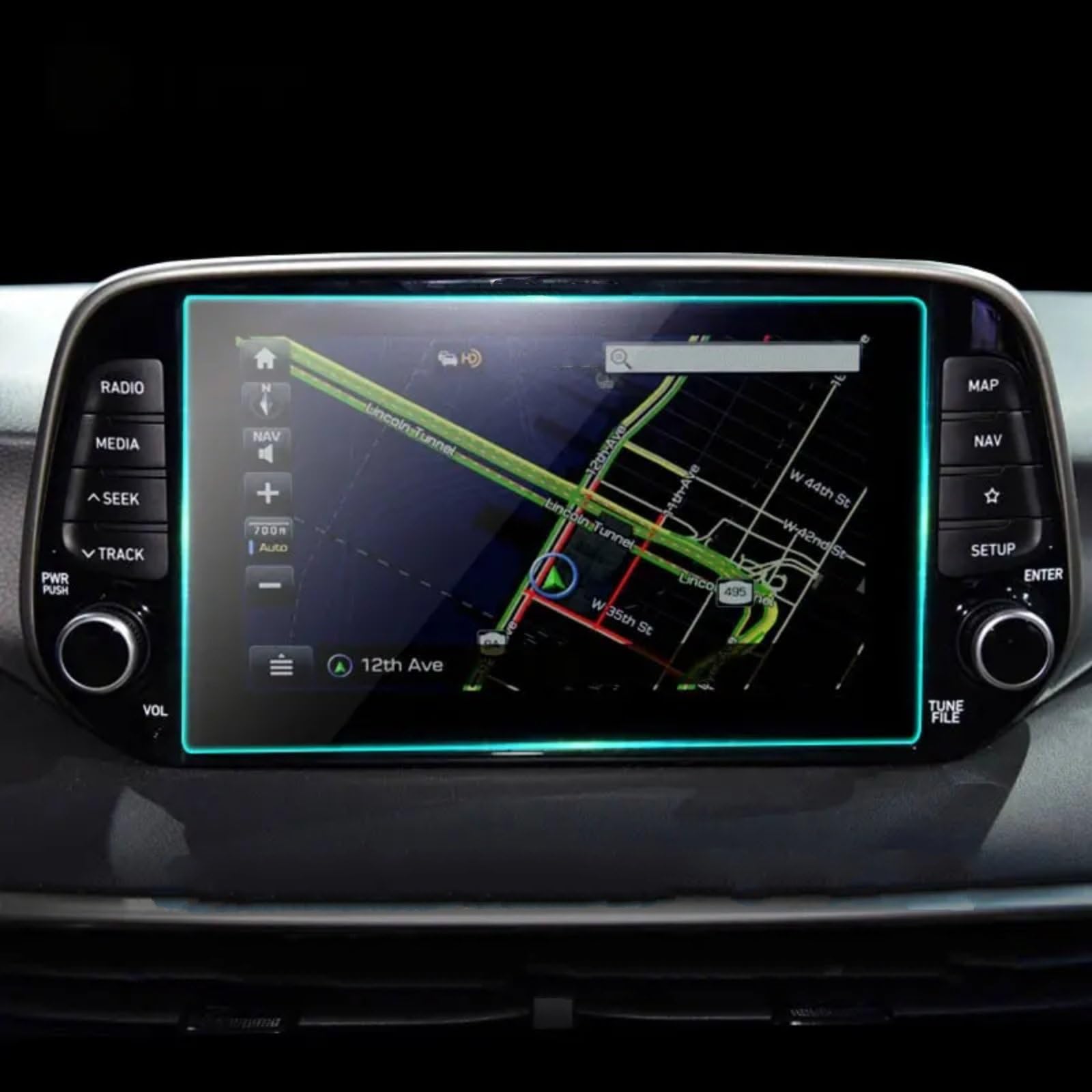 Cttabkl Auto Navigation Schutzfolie Kompatibel Mit Hyundai Für Tucson 2019 2020 Auto-GPS Transparenter Schutz Auto-LCD-Bildschirm Gehärtetes Glas Schutzfolie Zugang Für Innenraum(207 * 126mm) von Cttabkl