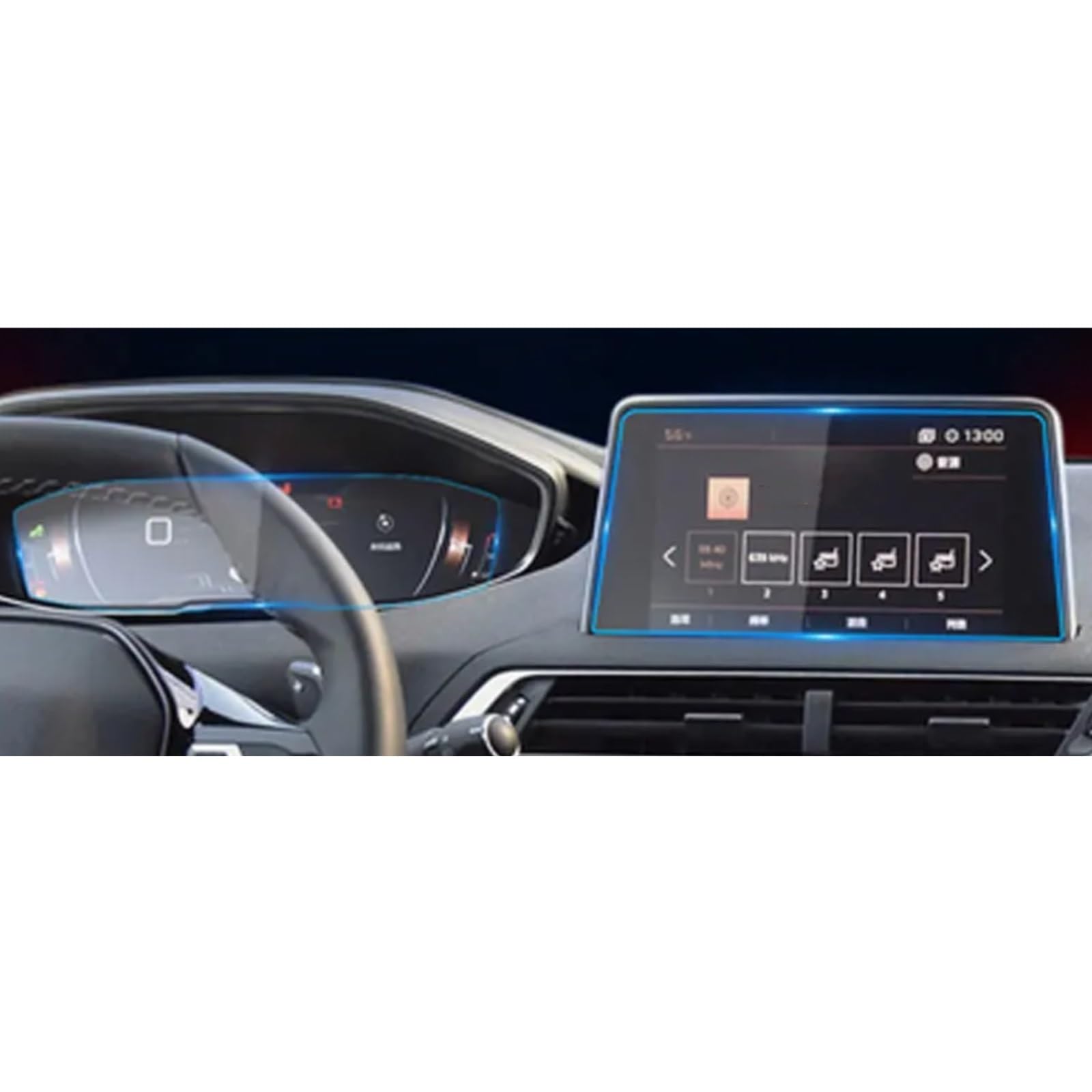 Cttabkl Auto Navigation Schutzfolie Kompatibel Mit Peugeot Für 3008 5008 2017 2018 2019 Autonavigations-Displayschutzfolie Auto-Armaturenbrett-LCD-Bildschirm Schutzfolie Aus Gehärtetem Glas von Cttabkl