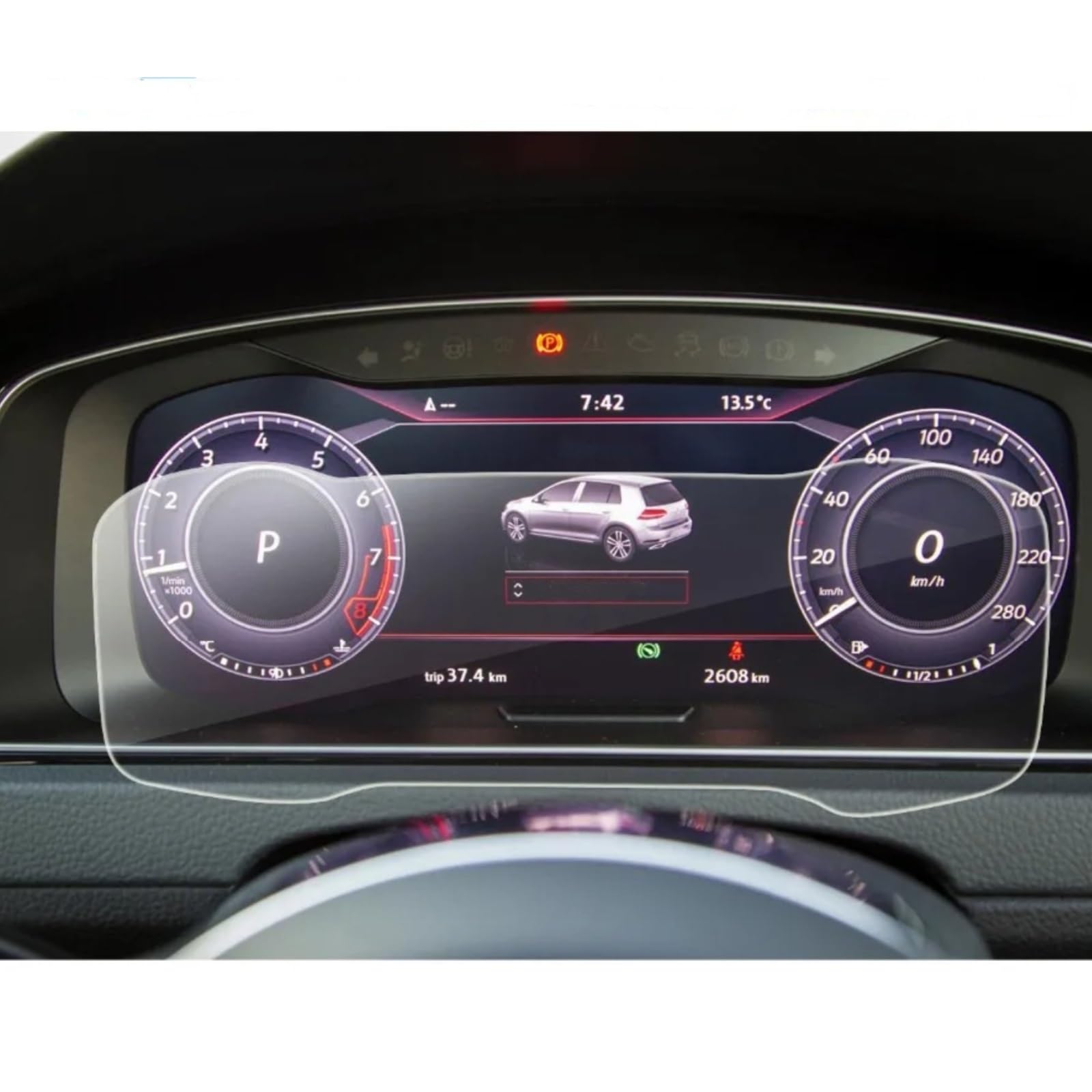 Cttabkl Auto Navigation Schutzfolie Kompatibel Mit VW Für Golf 7 7.5 2018 12,3 Zoll Autonavigations-Displayschutzfolie Auto-Displayschutzfolie LCD-Bildschirm Auto-Innenausstattung von Cttabkl